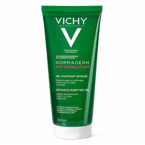 ژل شستشو پوست چرب و حساس ویشی نورمادرم فیتو سولوشن Vichy