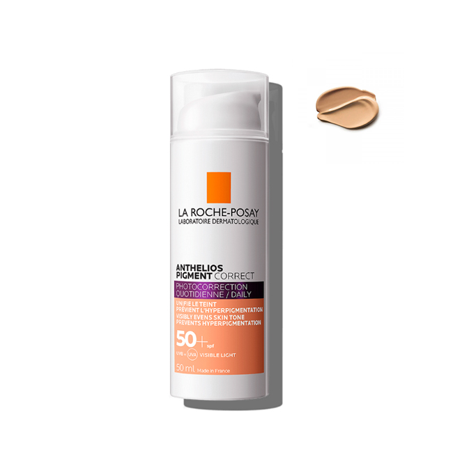 کرم ضد آفتاب رنگی لاروش پوزای SPF50+ حجم 50 میل (رنگ متوسط) مدل آنتلیوس پیگمنت کارکت